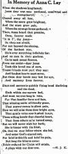 In Memory of Anna Ley (1887-1916) In Memory of Anna Ley (1887-1916)